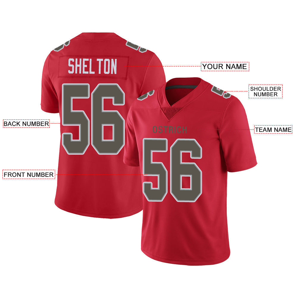 Custom Red TB Football Shirt Top