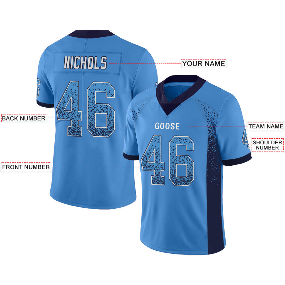 Custom Light Blue TEN Football Shirt Top