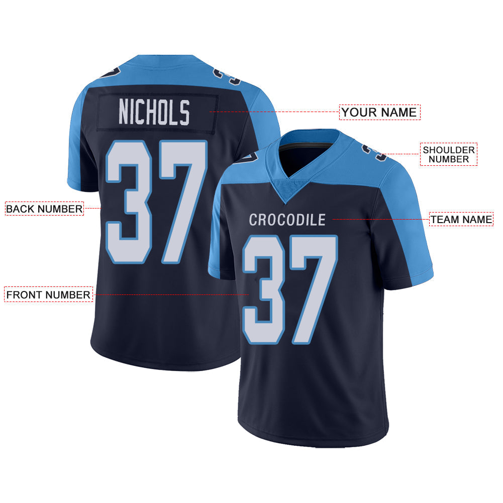 Custom Navy TEN Football Shirt Top