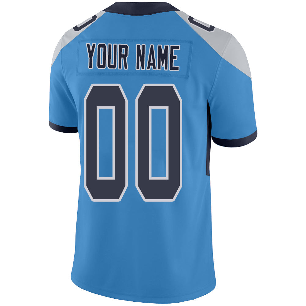 Custom Light Blue TEN Football Shirt Top