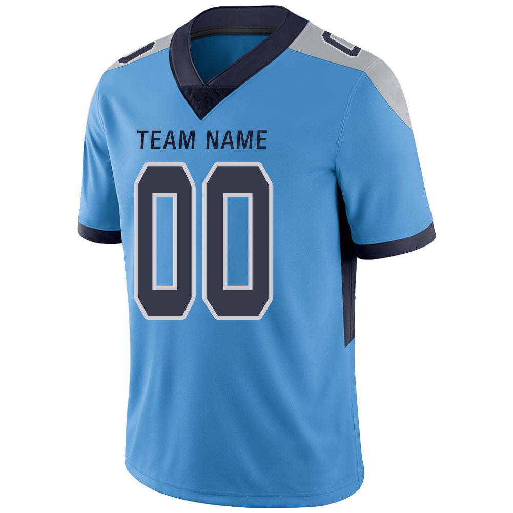 Custom Light Blue TEN Football Shirt Top