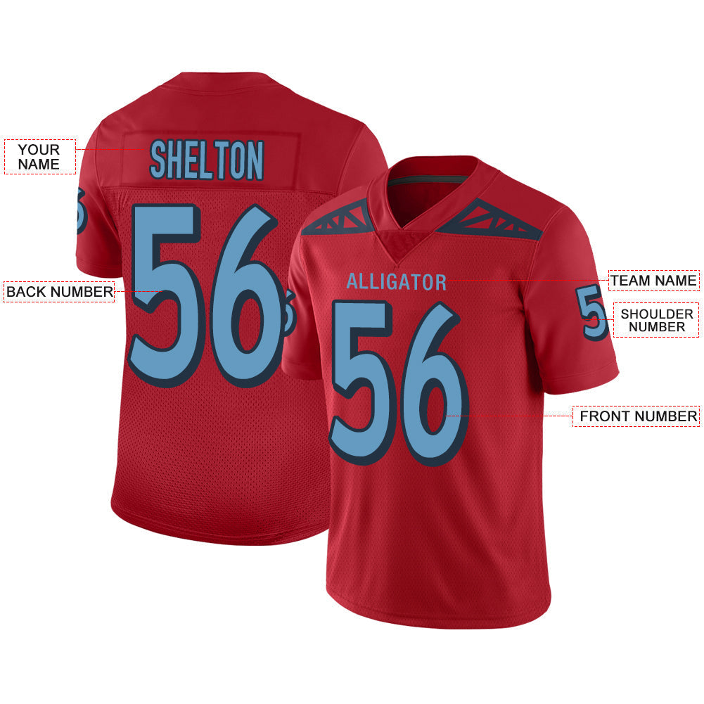 Custom Red TEN Football Shirt Top