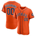 Custom Orange HOU Baseball Shirt Top