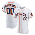 Custom White HOU Baseball Shirt Top